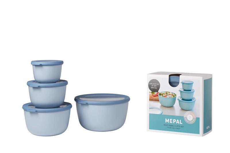 Mepal - Cirqula 4 - Piece Round Shallow Container Set Home & Kitchen Nordic Blue