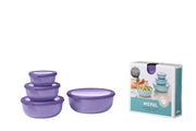 Mepal - Cirqula 4 - Piece Round Shallow Container Set Home & Kitchen Nordic Lilac