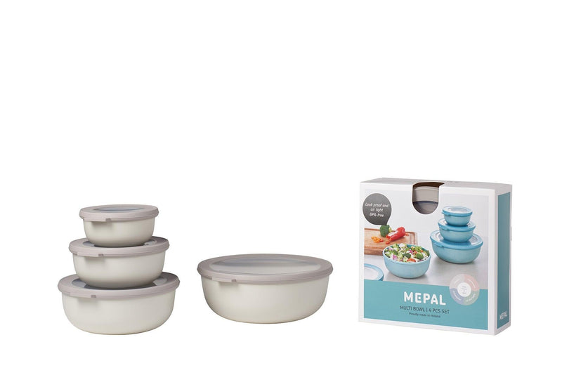 Mepal - Cirqula 4 - Piece Round Shallow Container Set Home & Kitchen Nordic White