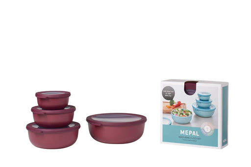 Mepal - Cirqula 4 - Piece Round Shallow Container Set Home & Kitchen Vivid Mauve