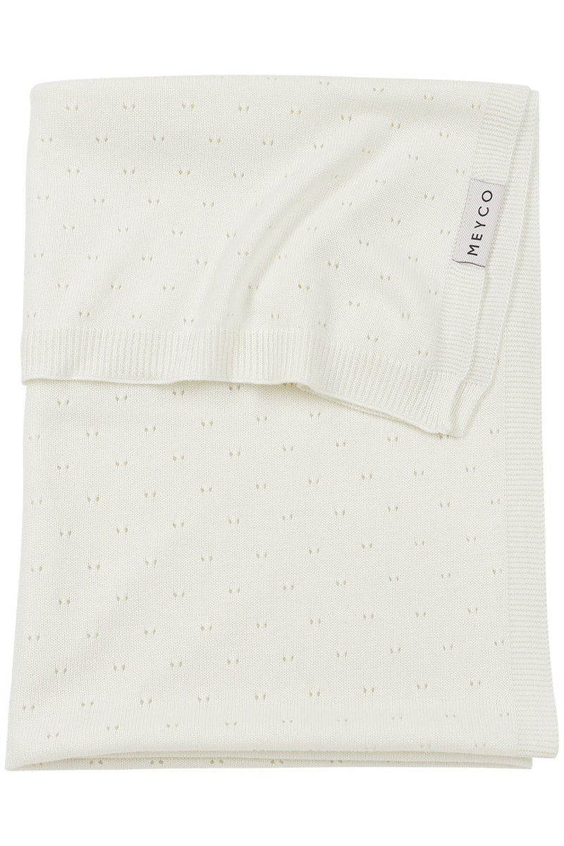 Meyco Baby - Ajour crib bed blanket bamboo offwhite 75x100cm Mother & Baby Offwhite