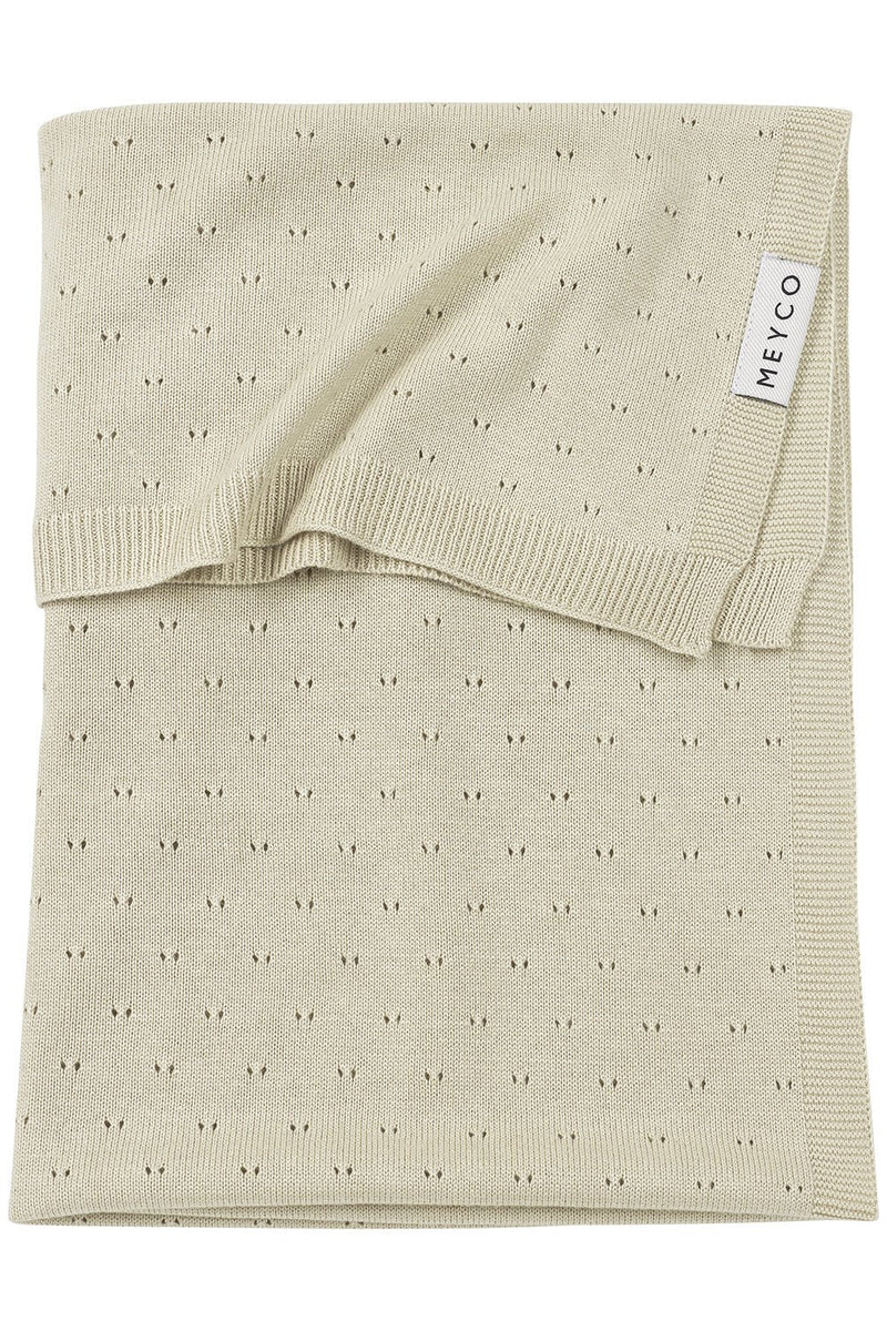 Meyco Baby - Ajour crib bed blanket bamboo Soft Sand 75x100cm Mother & Baby Soft Sand
