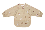 Meyco Baby Sleeved Baby Bib – Forest Animals Sand – product view