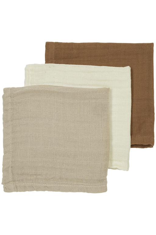 Meyco Baby - Facecloth 3 - pack pre - washed muslin Uni offwhite/sand/toffee 30x30cm Mother & Baby Uni offwhite/sand/toffee
