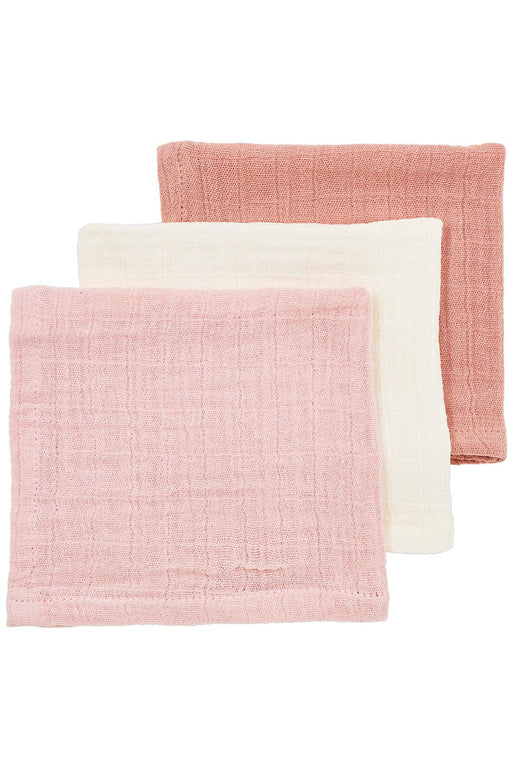 Meyco Baby - Facecloth 3 - pack pre - washed muslin Uni soft rose/rose/natural 30x30cm Mother & Baby Uni soft rose/rose/natural