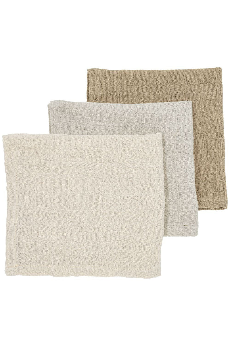 Meyco Baby - Facecloth 3 - pack pre - washed muslinUni sand/greige/taupe 30x30cm Mother & Baby Uni soft sand/greige/taupe
