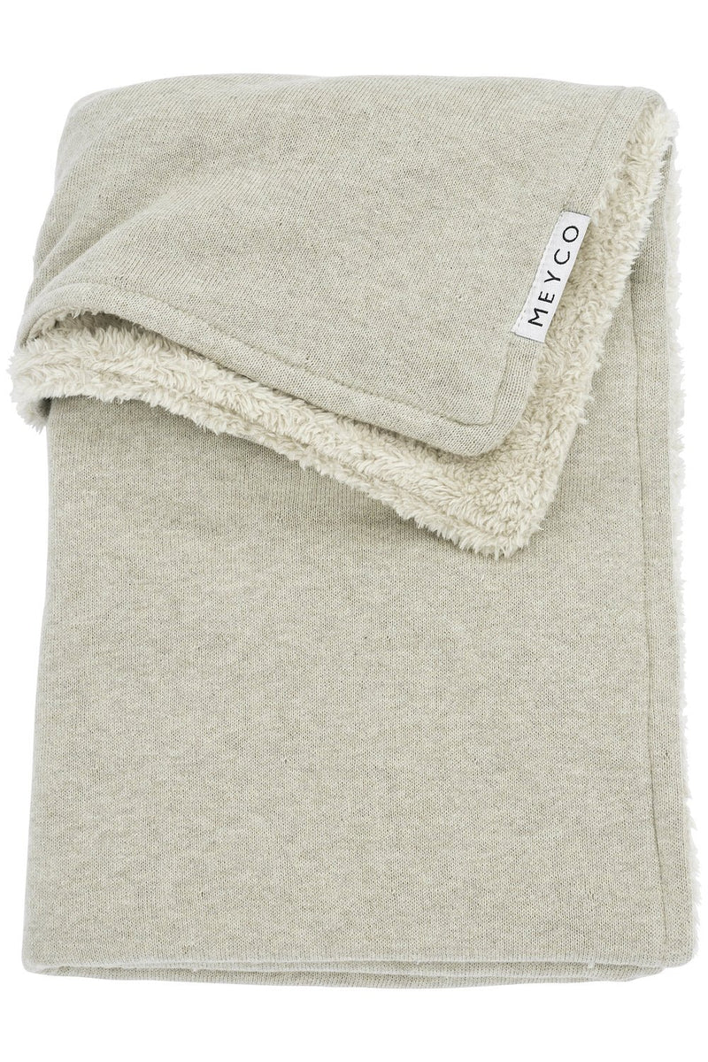 Meyco Baby - Knit Basic teddy crib bed blanket Sand melange 75x100cm Mother & Baby Sand Melange