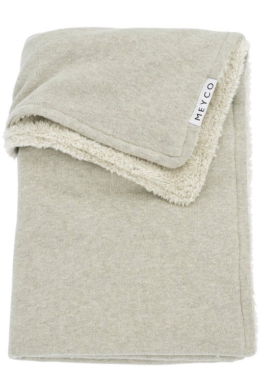 Meyco Baby - Knit Basic teddy crib bed blanket Sand melange 75x100cm Mother & Baby Sand Melange