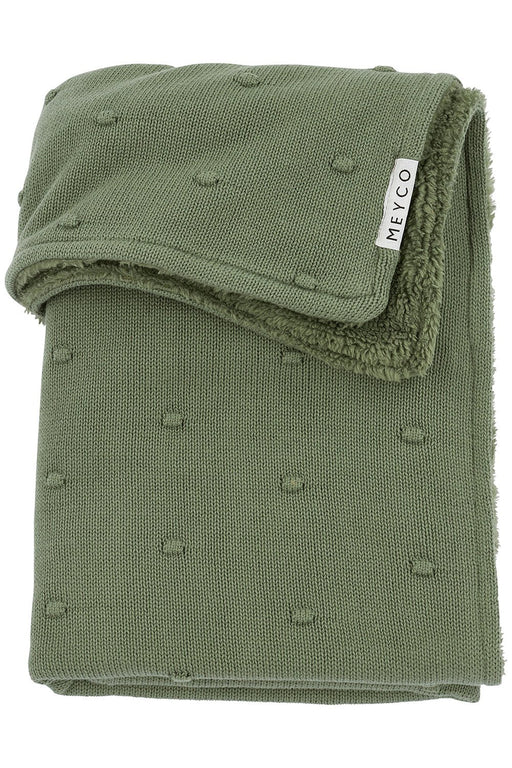 Meyco Baby - Mini Knots teddy crib bed blanket Forest Green 75x100cm Furniture Forest Green