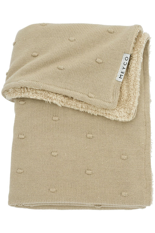 Meyco Baby - Mini Knots teddy crib bed blanket Sand 75x100cm Mother & Baby Sand