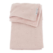 Meyco Baby Mini Knots Teddy Baby Blanket – Soft Pink – product view