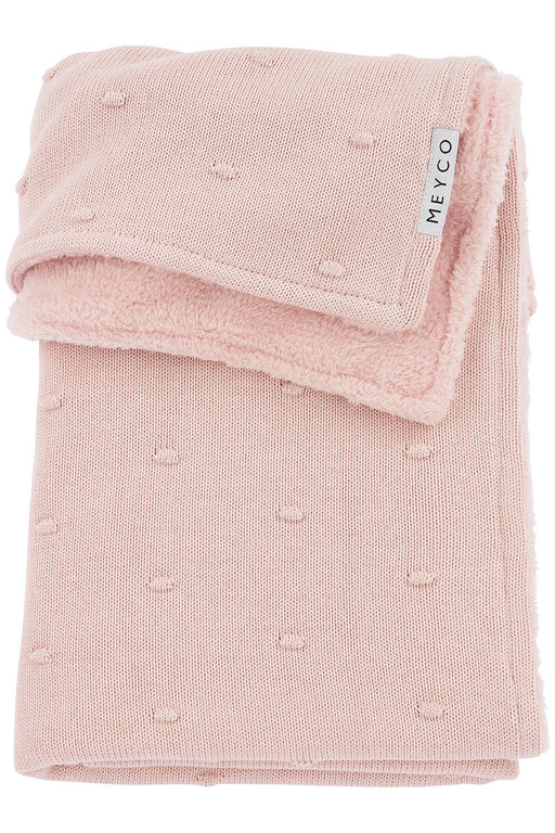 Meyco Baby - Mini Knots teddy crib bed blanket Soft Pink 75x100cm Mother & Baby Soft Pink