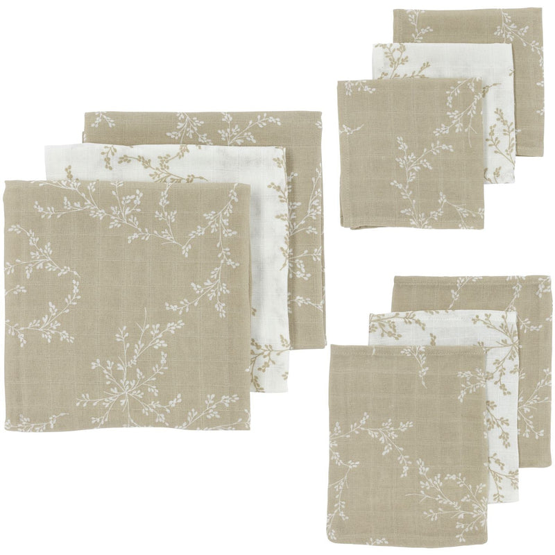 Meyco Baby - Starter Set 9 - pack Muslin Branches Sand Mother & Baby Branches sand