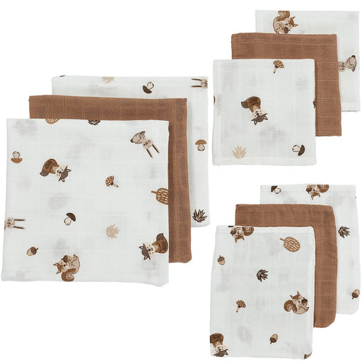 Meyco Baby - Starter Set 9 - pack Muslin Forest Animals Toffee Mother & Baby Forest Animals toffee