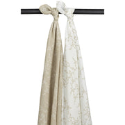Meyco Baby Muslin Swaddle Blankets – Branches Sand – product view