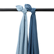 Meyco Baby Muslin Swaddle Blankets – Jeans Blue/Indigo – product view