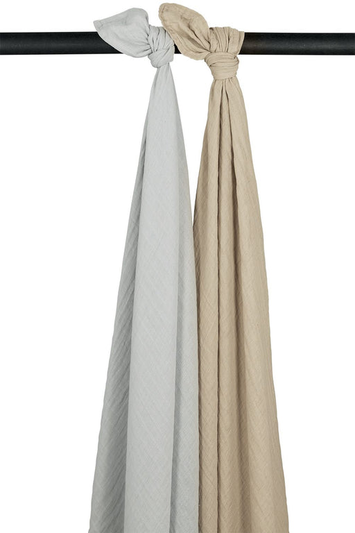 Meyco Baby - Swaddle 2 - pack pre - washed muslin Light grey/sand 120x120cm Mother & Baby Light grey/sand