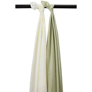 Meyco Baby Muslin Swaddle Blankets – Naturel/Soft Olive – product view
