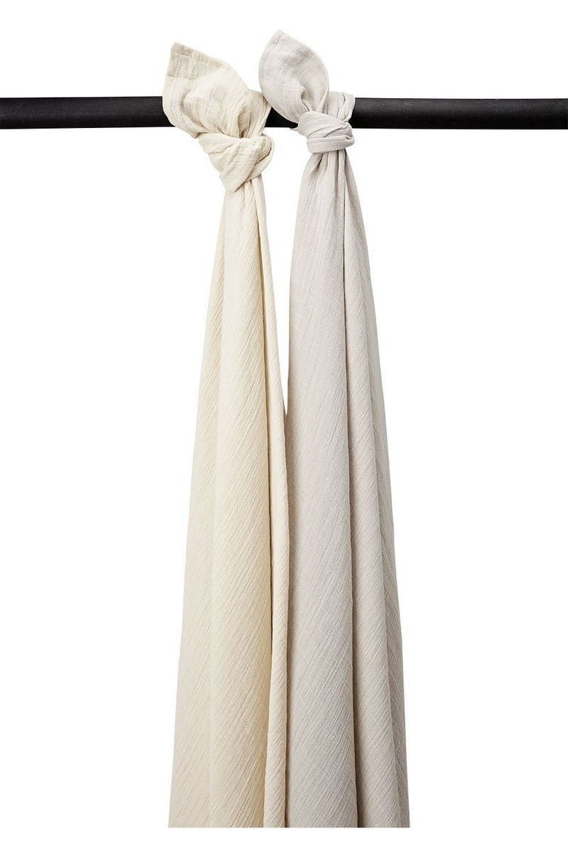 Meyco Baby - Swaddle 2 - pack pre - washed muslin Soft sand/greige 120x120cm Mother & Baby Soft sand/greige