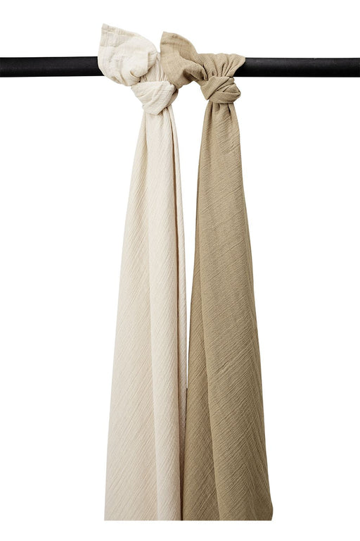 Meyco Baby - Swaddle 2 - pack pre - washed muslin Soft sand/taupe 120x120cm Mother & Baby Soft sand/taupe