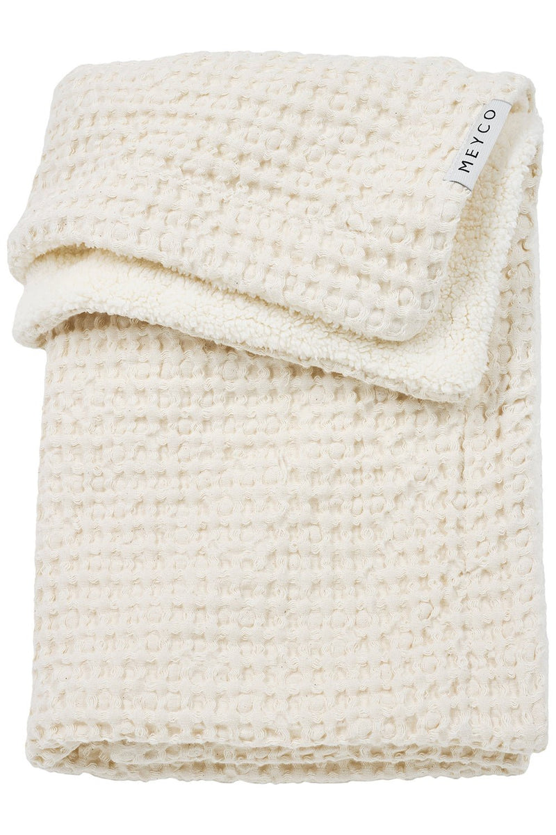 Meyco Baby - Waffle Teddy crib bed blanket Nature 75x100cm Mother & Baby Nature
