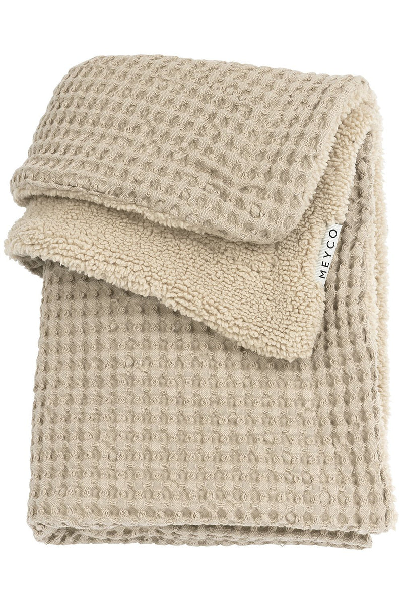 Meyco Baby - Waffle Teddy crib bed blanket Sand 75x100cm Furniture Sand