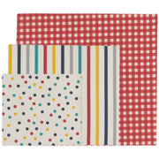 Now Designs - Gingham Dot and Stripe Beeswax Wrap Set of 3