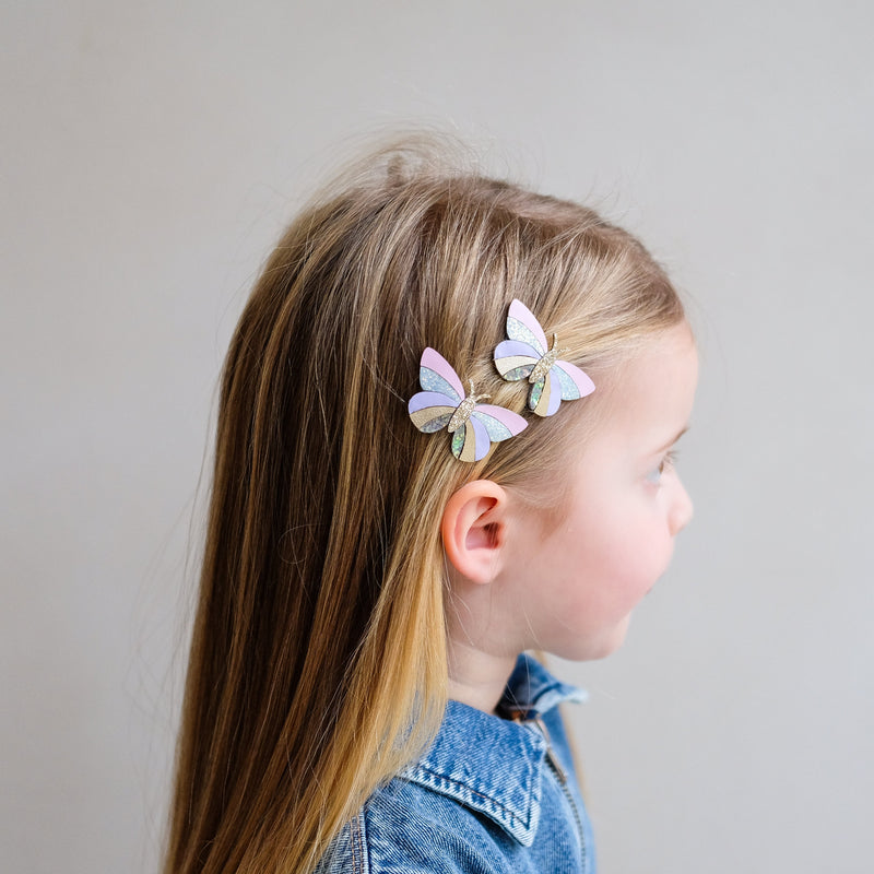 Mimi & Lula Striped Butterfly Clips (2-Pack) - detail or styling view; other accessories shown are not included