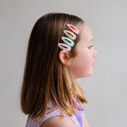 Mimi & Lula Scalloped Edge Mini Clic Clacs Hair Clips (5-Pack) - detail or styling view; other accessories shown are not included