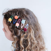 Mimi & Lula Pom Petal Clic Clacs Autumn Forest Hair Clips (5-Pack) - detail or styling view; other accessories shown are not included