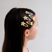 Mimi & Lula Daffodil Mini Clic Clacs Hair Clips (5-Pack) - detail or styling view; other accessories shown are not included