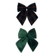 Mimi & Lula - Tartan agnes bow clips Green Apparel & Accessories