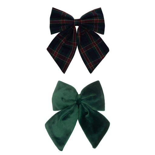 Mimi & Lula - Tartan agnes bow clips Green Apparel & Accessories