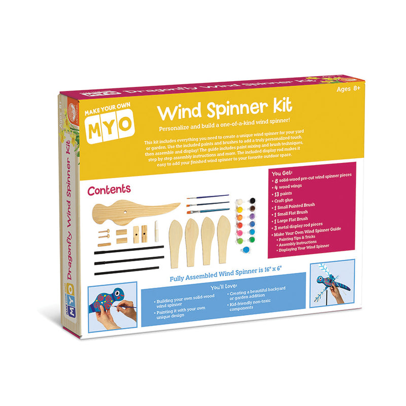 MindWare Make Your Own - Dragonfly Wind Spinner Craft Kit — back of package