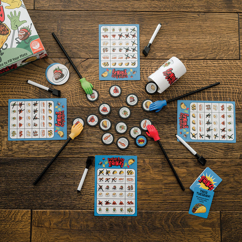 MindWare Finger Food Frenzy Family Board Game — contents and product details