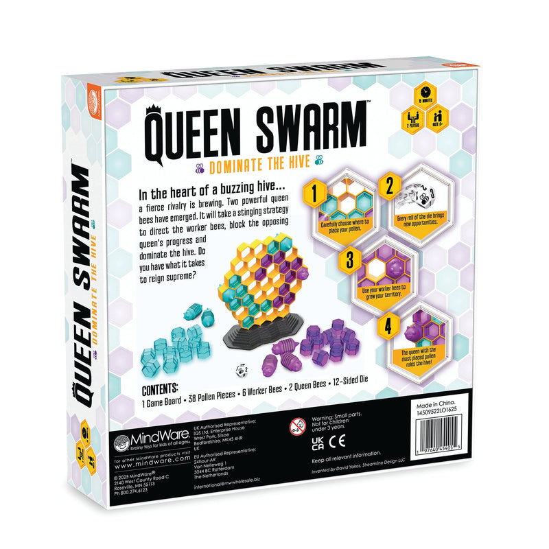 MindWare Queen Swarm — back of package