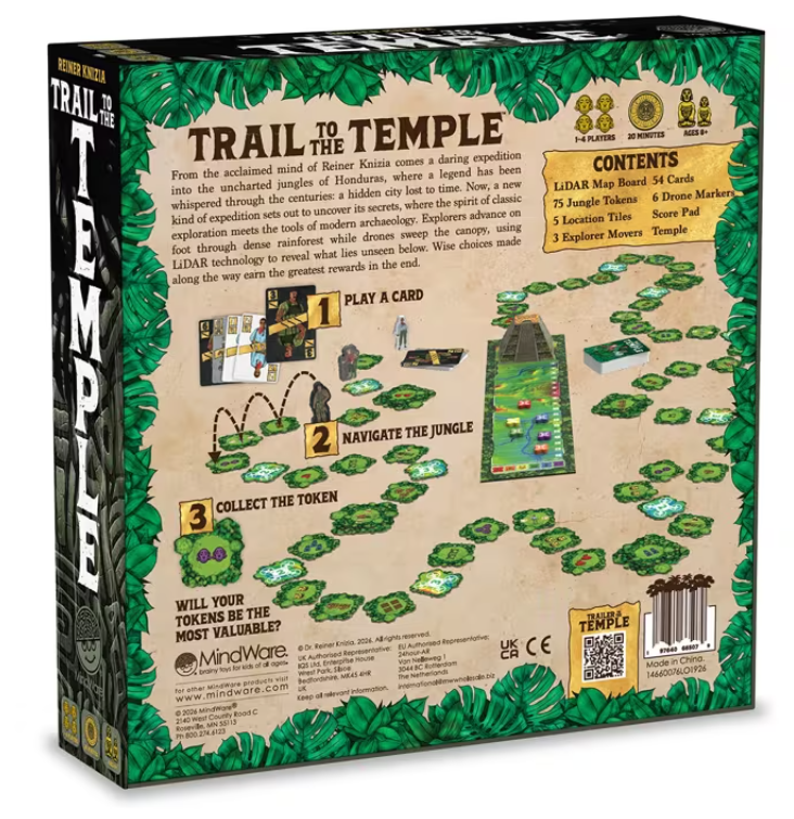 MindWare Trail to the Temple Board Game — back of package