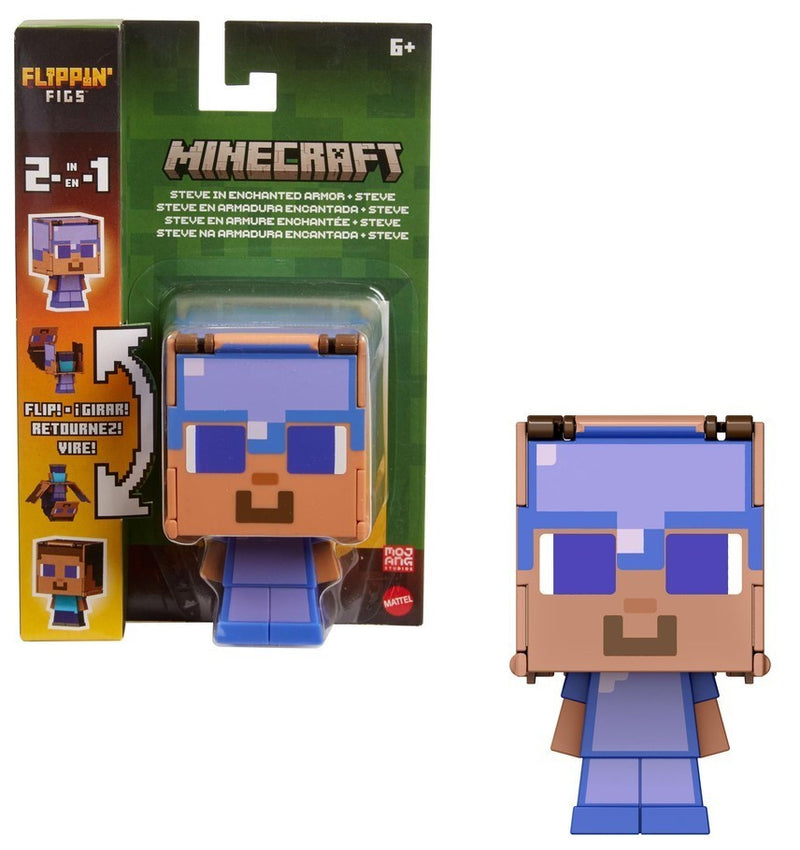 Minecraft Flippin' Figs Steve in Enchanted Armor / Steve - packaging
