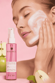 Misencil foaming cleanser used in a facial cleansing routine