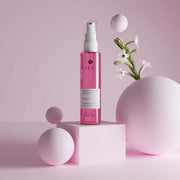 Misencil foaming cleanser bottle on a pink background