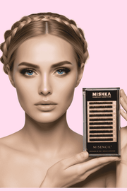Model wearing Misencil MISHKA volume lash extensions