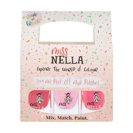 Miss Nella - 3 - Pack Peel Off Nail Polish | Pink Glitter Attack Health & Beauty