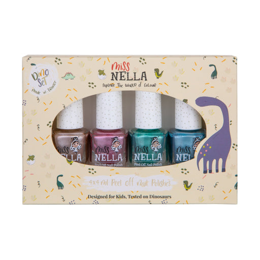 Miss Nella - 4 - Pack Peel Off Nail Polish | Dino Collection Health & Beauty