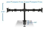 Mount - IT - Dual Monitor Clamp Stand up to 27" - Black Electronics