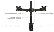 Mount - IT - Dual Monitor Clamp Stand up to 27" - Black Electronics