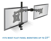 Mount - IT - Dual Monitor Clamp Stand up to 27" - Black Electronics