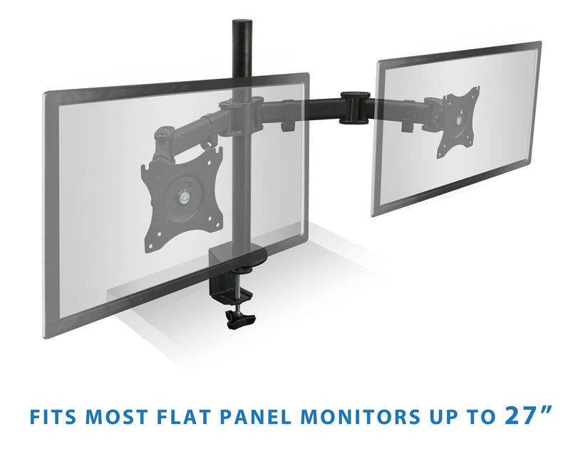 Mount - IT - Dual Monitor Clamp Stand up to 27" - Black Electronics