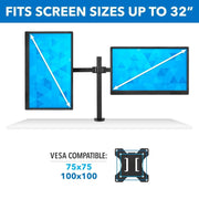 Mount - IT - Dual Monitor Clamp Stand up to 32" - Black Electronics