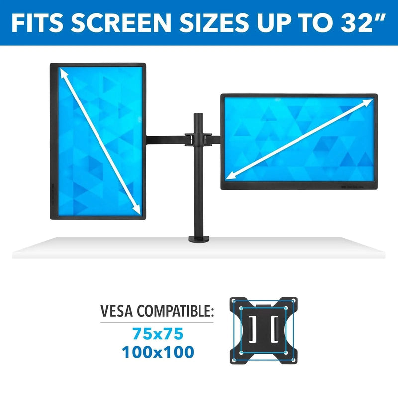Mount - IT - Dual Monitor Clamp Stand up to 32" - Black Electronics