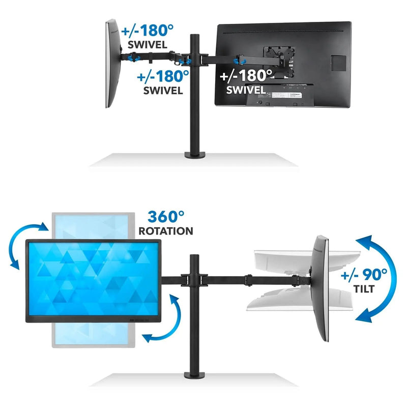 Mount - IT - Dual Monitor Clamp Stand up to 32" - Black Electronics